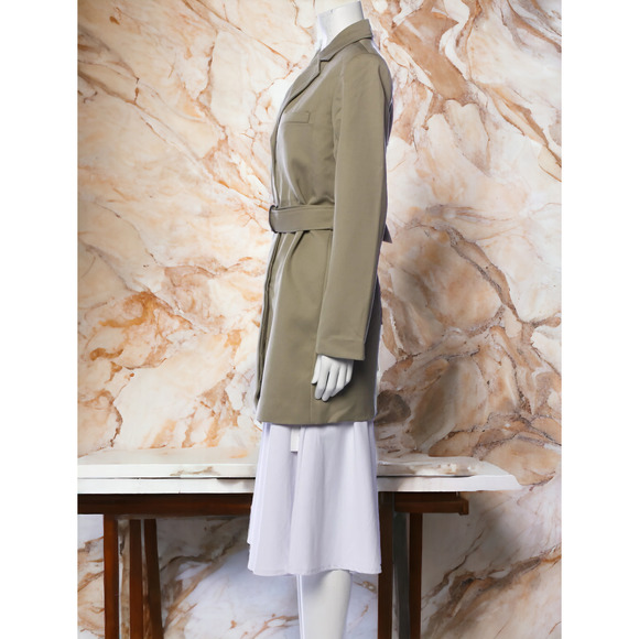 (60% OFF) NWT Anine Bing Green Belted Knee High Trench Coat L MSRP: $756. - Picture 2 of 13